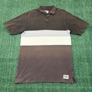Stussy Brown Striped Polo Shirt